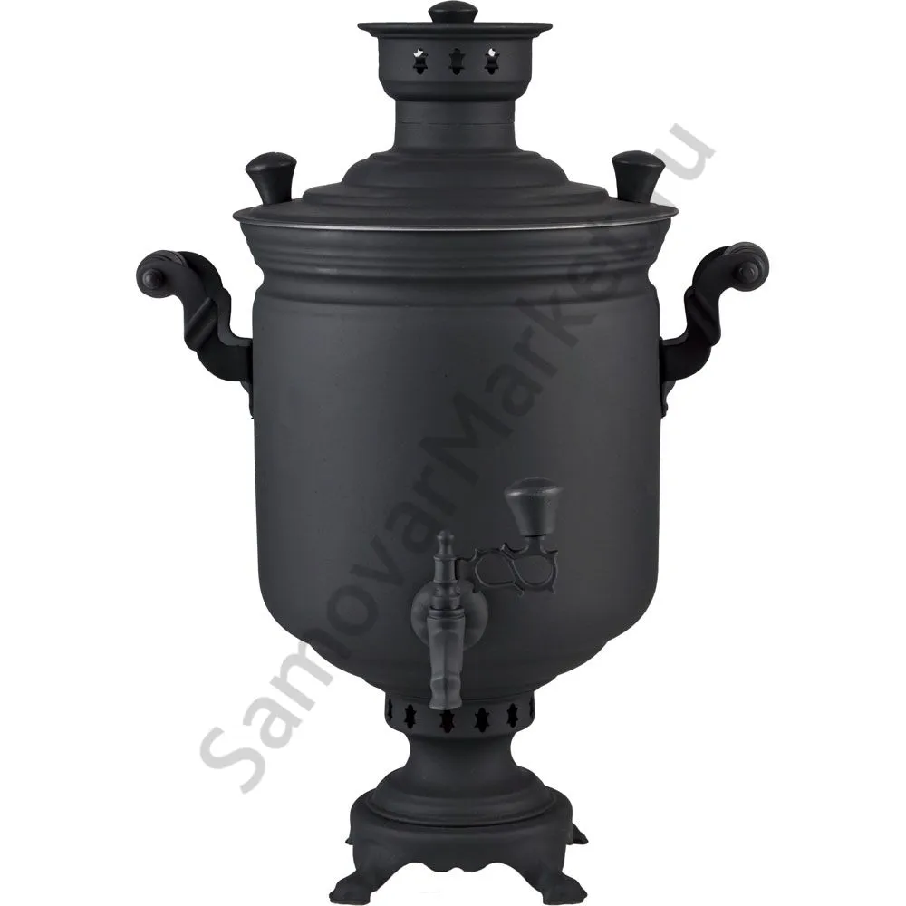 Самовар комбинированный 7 литров формы «Банка», категория «Эксклюзив», «Графит»