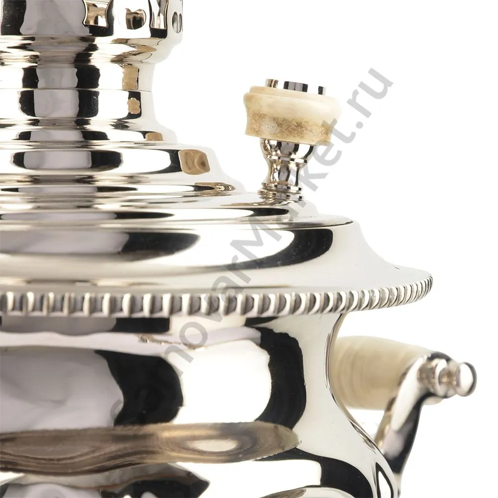 Самовар антикварный на дровах 3 литра формы «Рюмка гранная» ТПЗ, серебристый