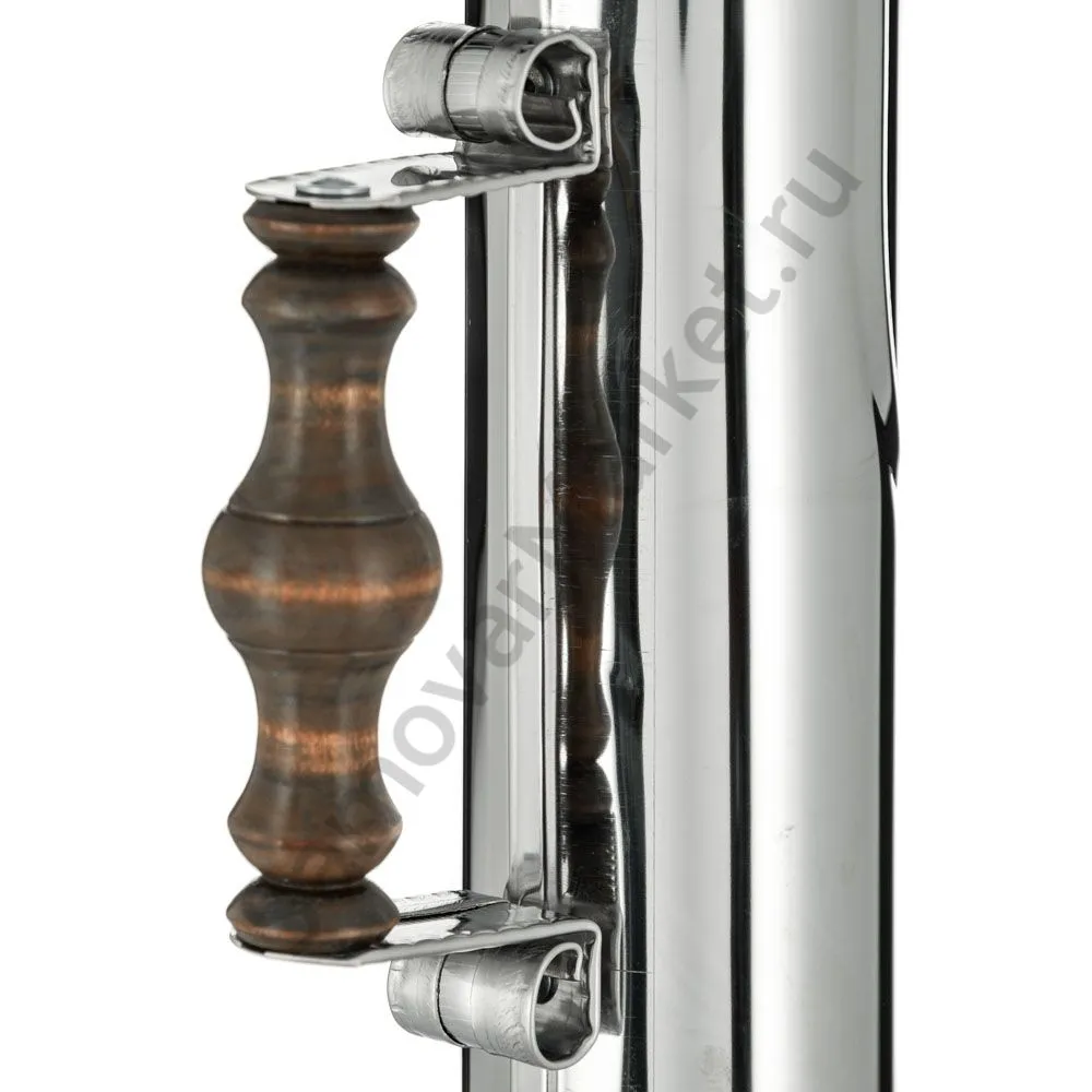 Труба для самовара серебристая с деревянной, состаренной ручкой в ассортименте 