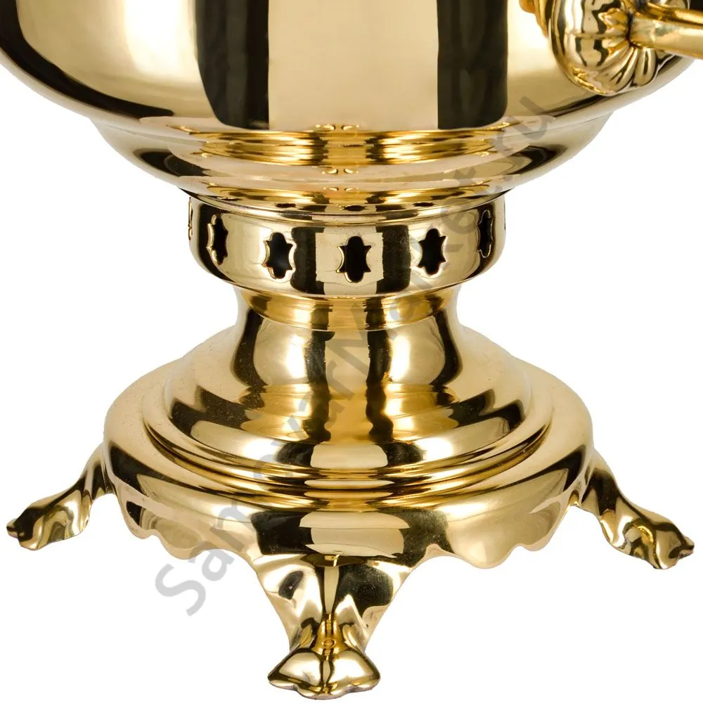 Самовар на дровах 7 литров формы «Банка», золотой, категория «Люкс»